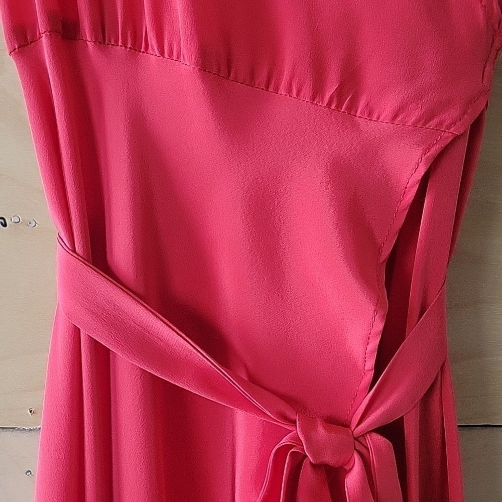 NEW XS Helena Quinn Silk Kate Red Wrap Dress Maxi Long Coquette Flowy Party Gown - Picture 10 of 16